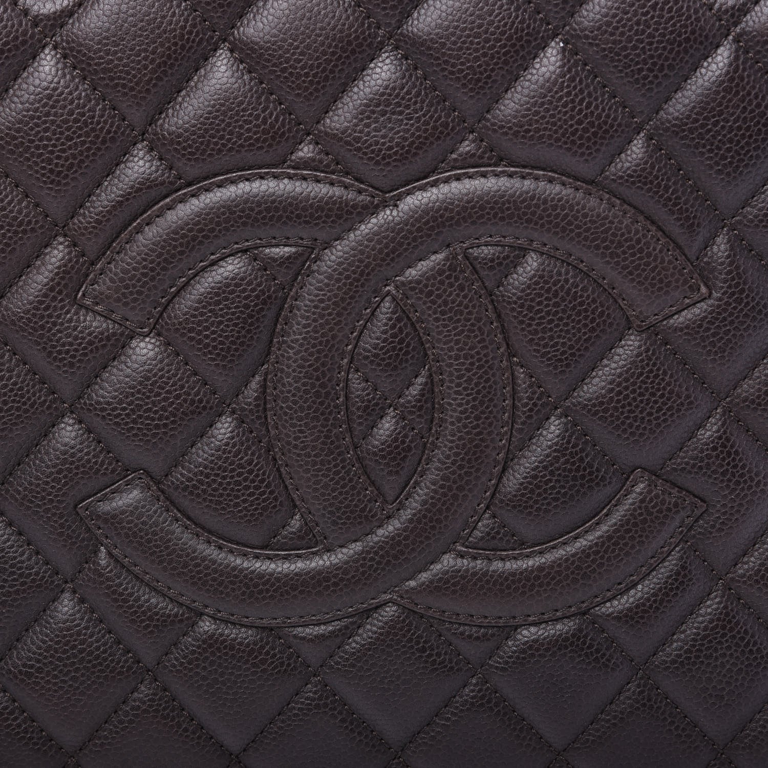 Chanel Caviar Quilted Grand Shopping Tote GST Dark Brown 10 of 10
