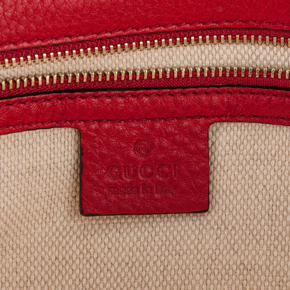 Gucci Pebbled Calfskin Medium Soho Clutch Red 6 of 7
