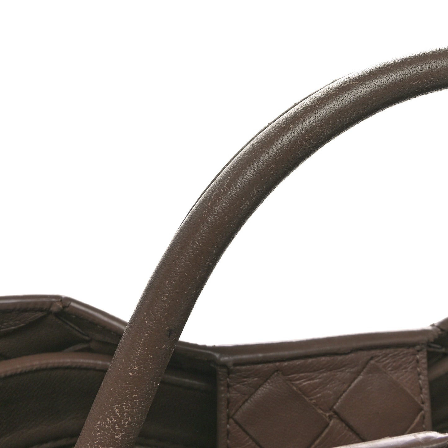 Nappa Intrecciato Medium Andiamo Shoulder Bag Taupe Grey