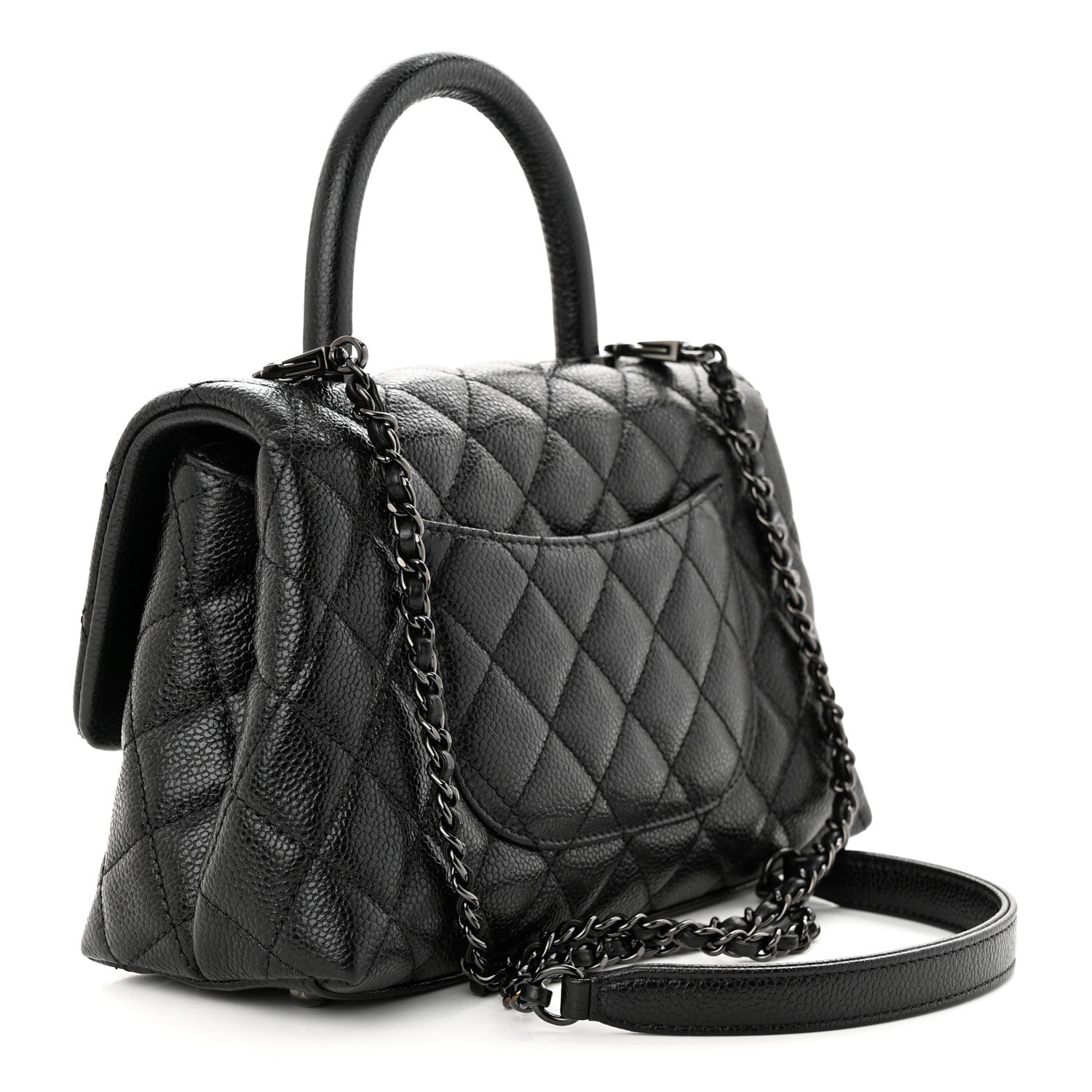 Chanel Caviar Quilted Mini Coco Handle Flap So Black 3 of 11