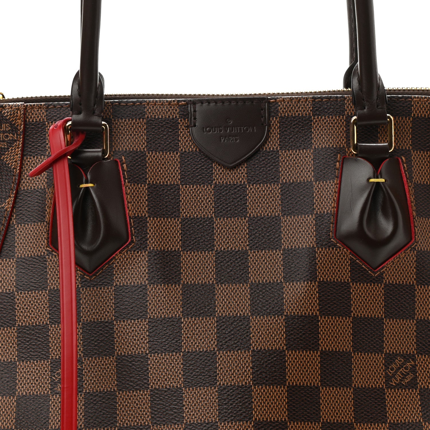 Louis Vuitton Damier Ebene Caissa Tote MM Cherry 9 of 11
