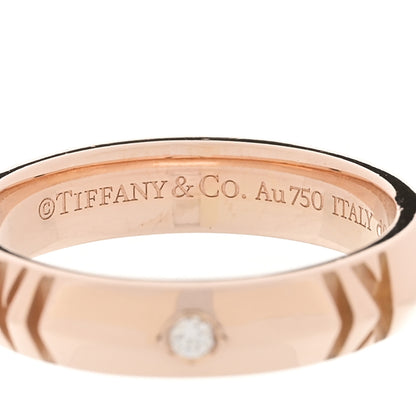 Tiffany 18K Rose Gold Diamond Narrow Atlas X Closed Ring 56 7.5 4 of 4