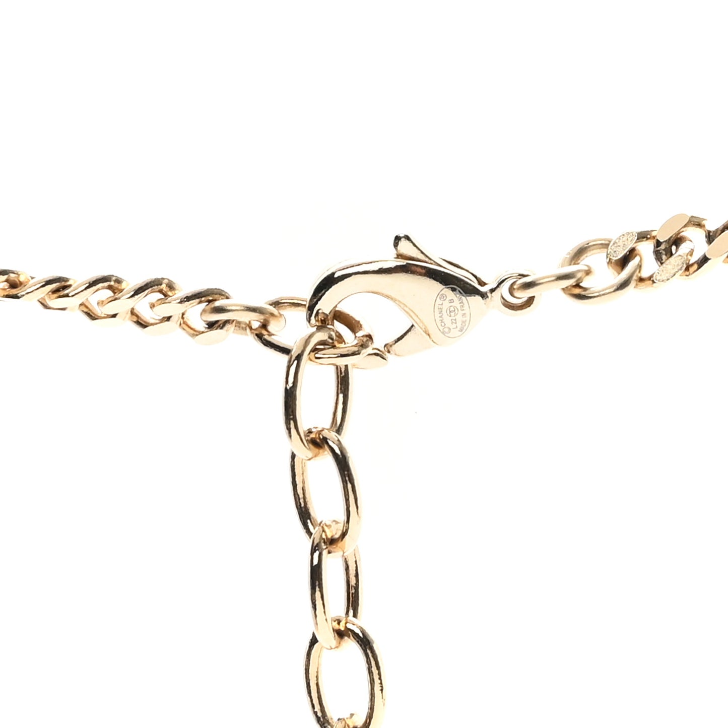 Crystal Pearl Resin CC Chain Necklace Gold Pearly White Black