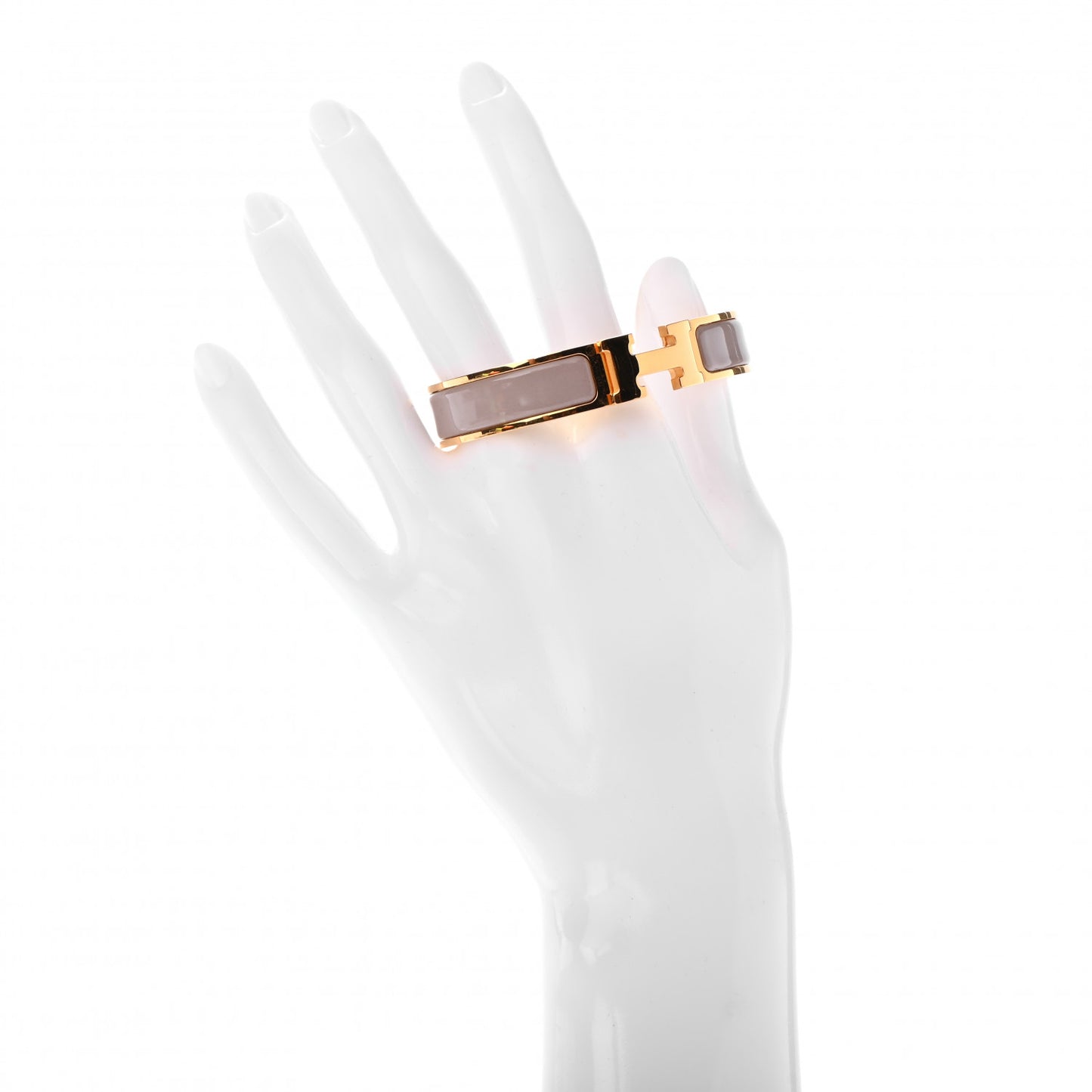 Enamel Narrow Clic Clac H Bracelet PM Marron Glace