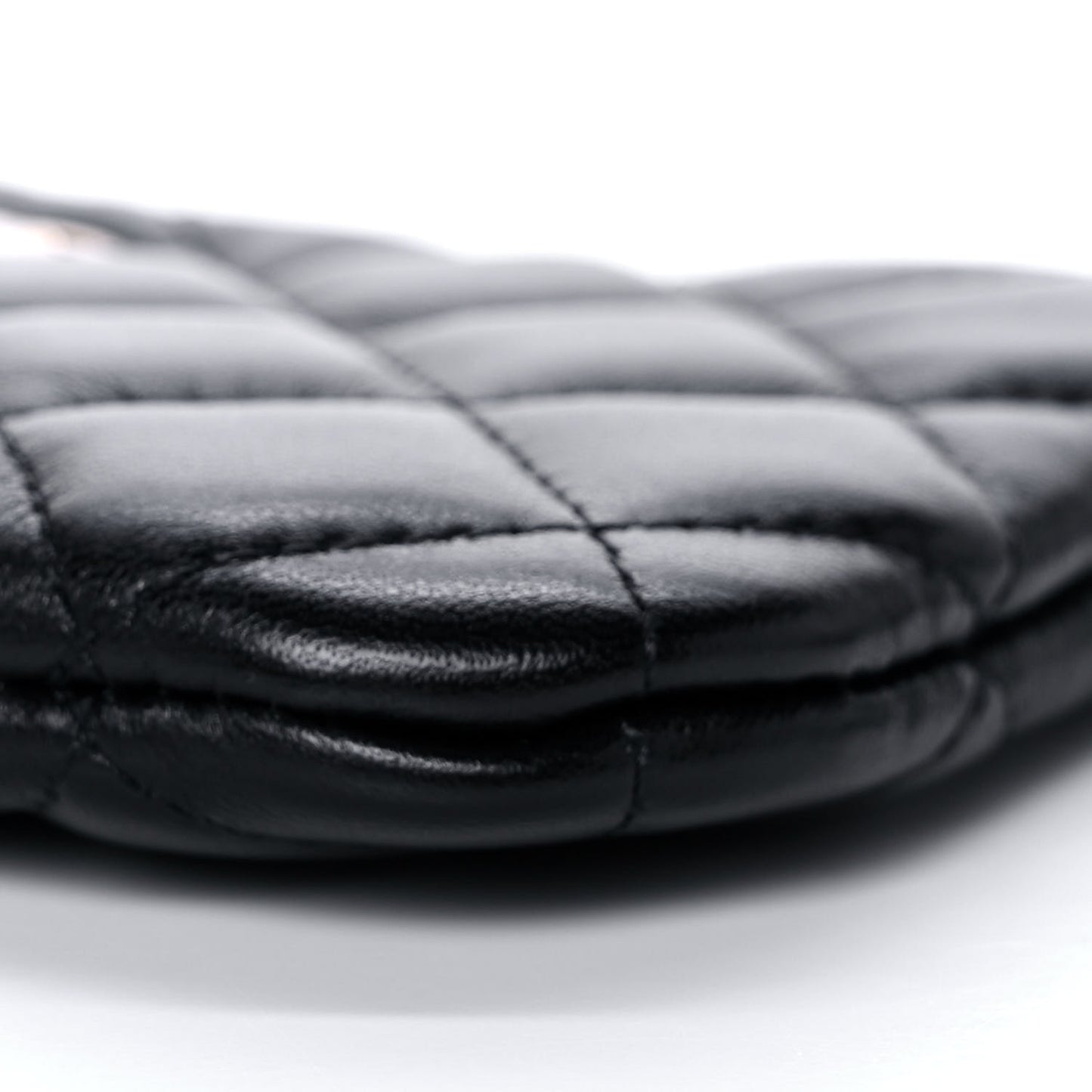 Lambskin Quilted Small No. 5 Cosmetic Case Black