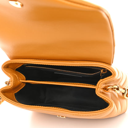 Saint Laurent Calfskin Y Quilted Monogram Toy Loulou Crossbody Bag Cheddar 5 of 9