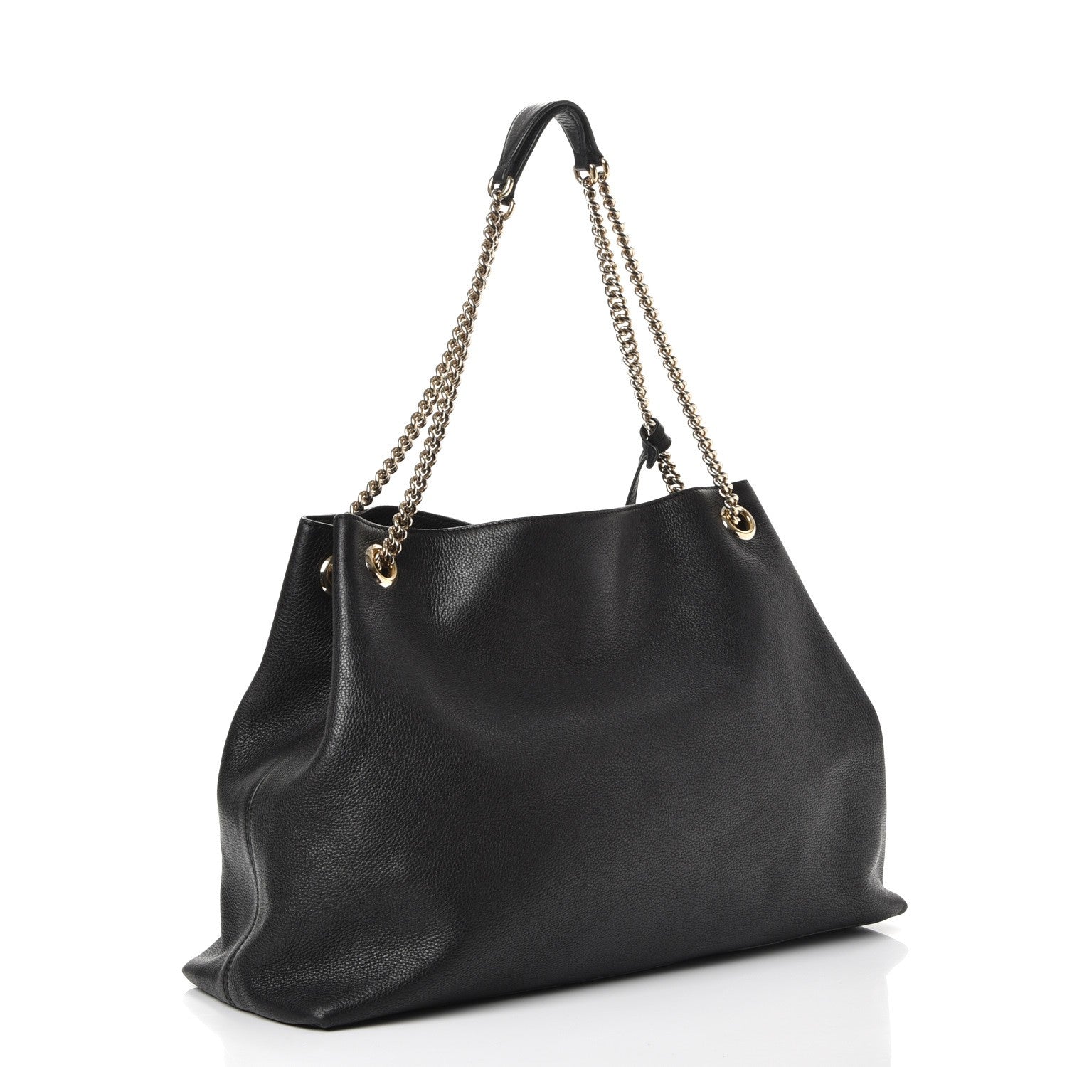 Gucci Pebbled Calfskin Large Soho Chain Shoulder Bag Black 4 of 8