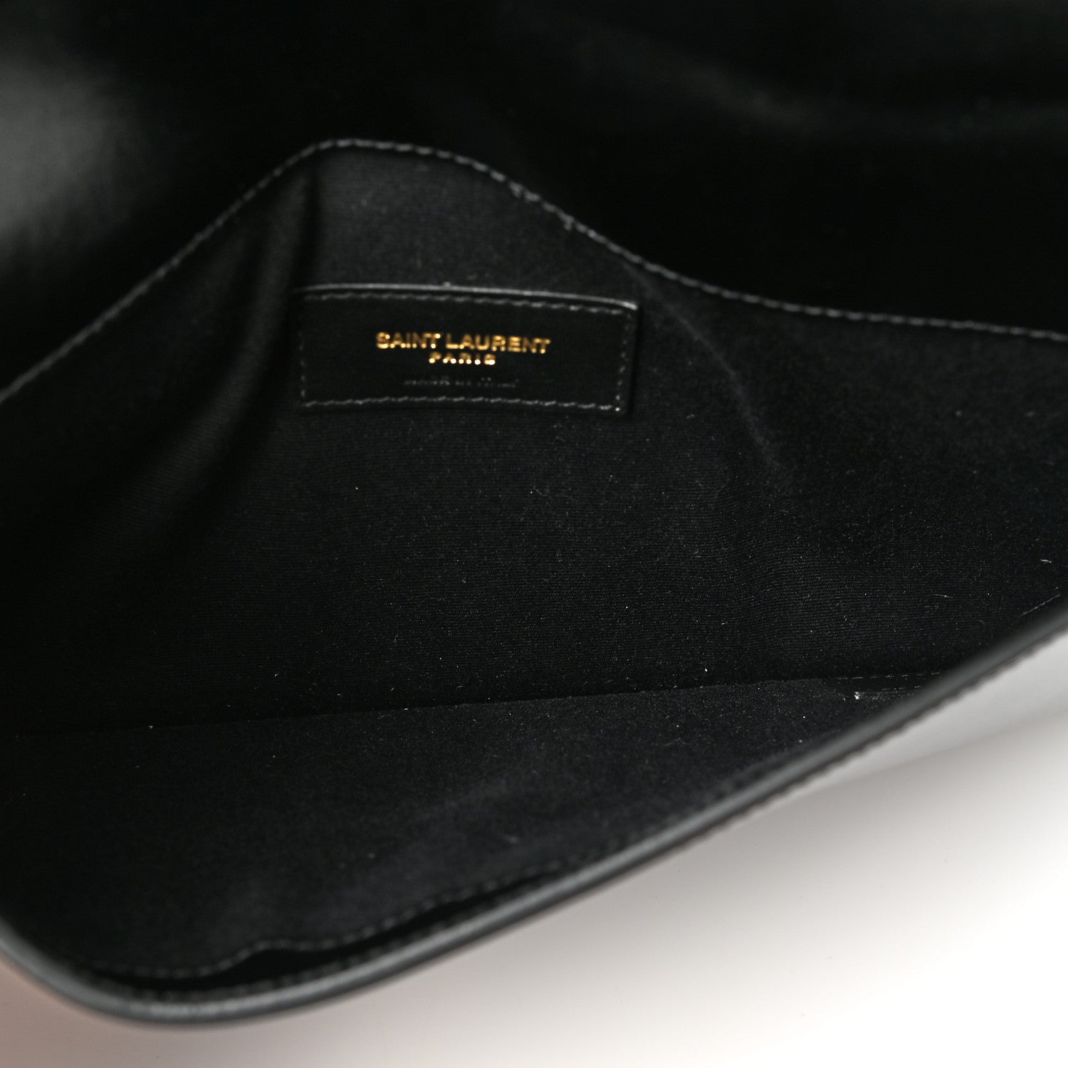 Saint Laurent Smooth Shiny Calfskin Monogram Uptown Pouch Black 5 of 8