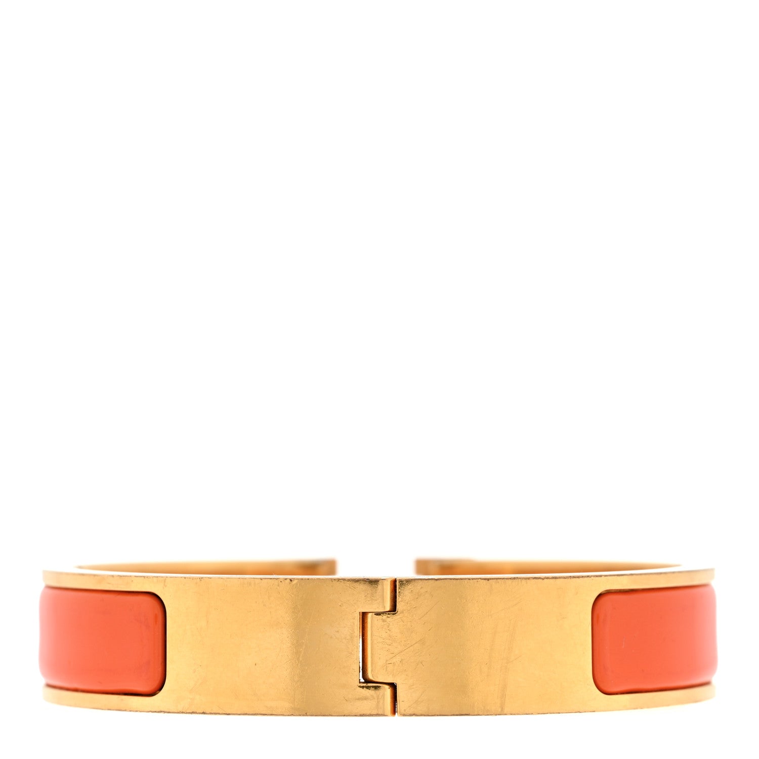 Hermes Enamel Narrow Clic Clac H Bracelet PM Orange 2 of 3
