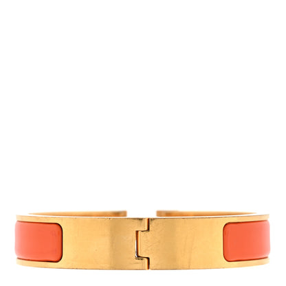 Hermes Enamel Narrow Clic Clac H Bracelet PM Orange 2 of 3