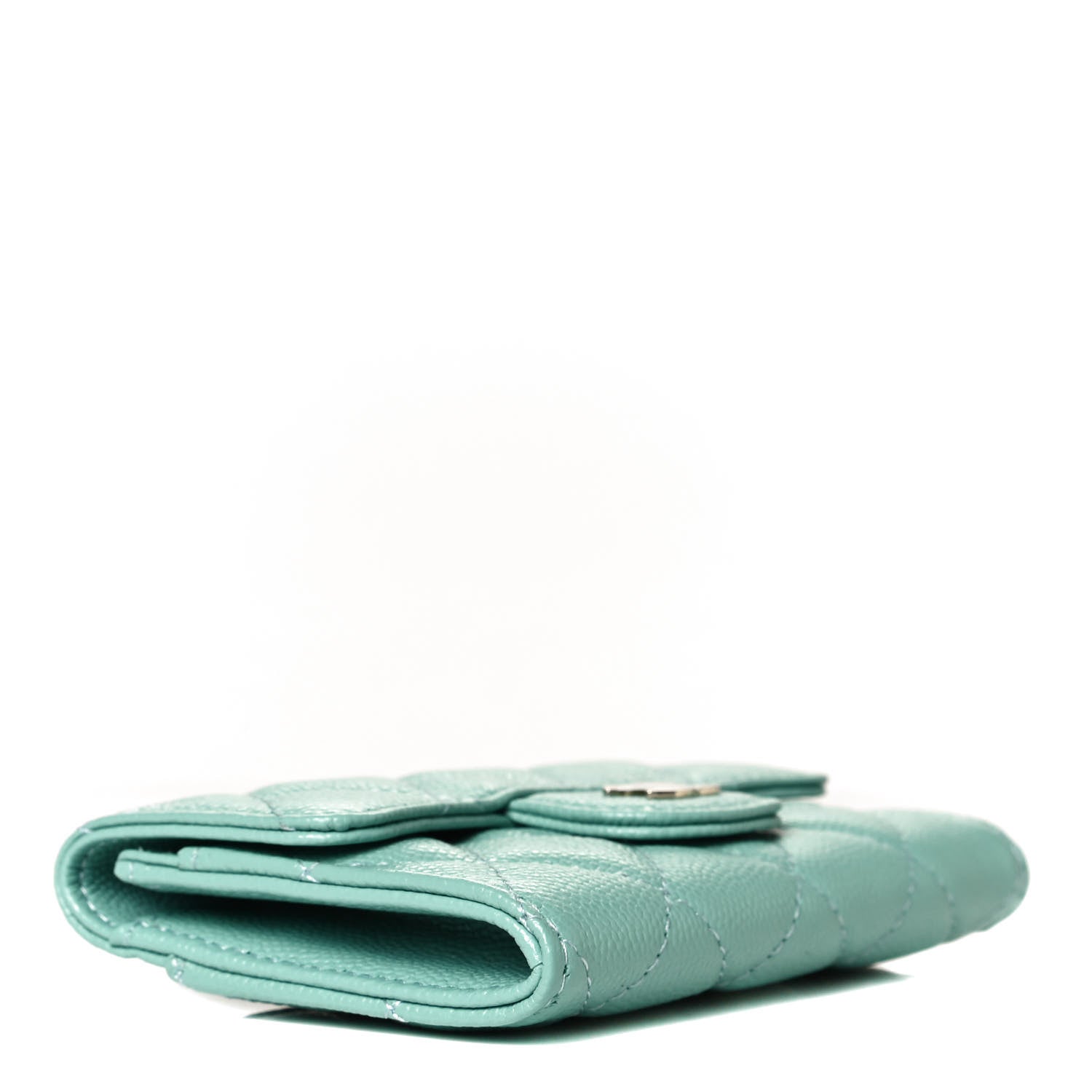 Chanel Caviar Quilted Flap Card Holder Wallet Light Blue 4 of 7