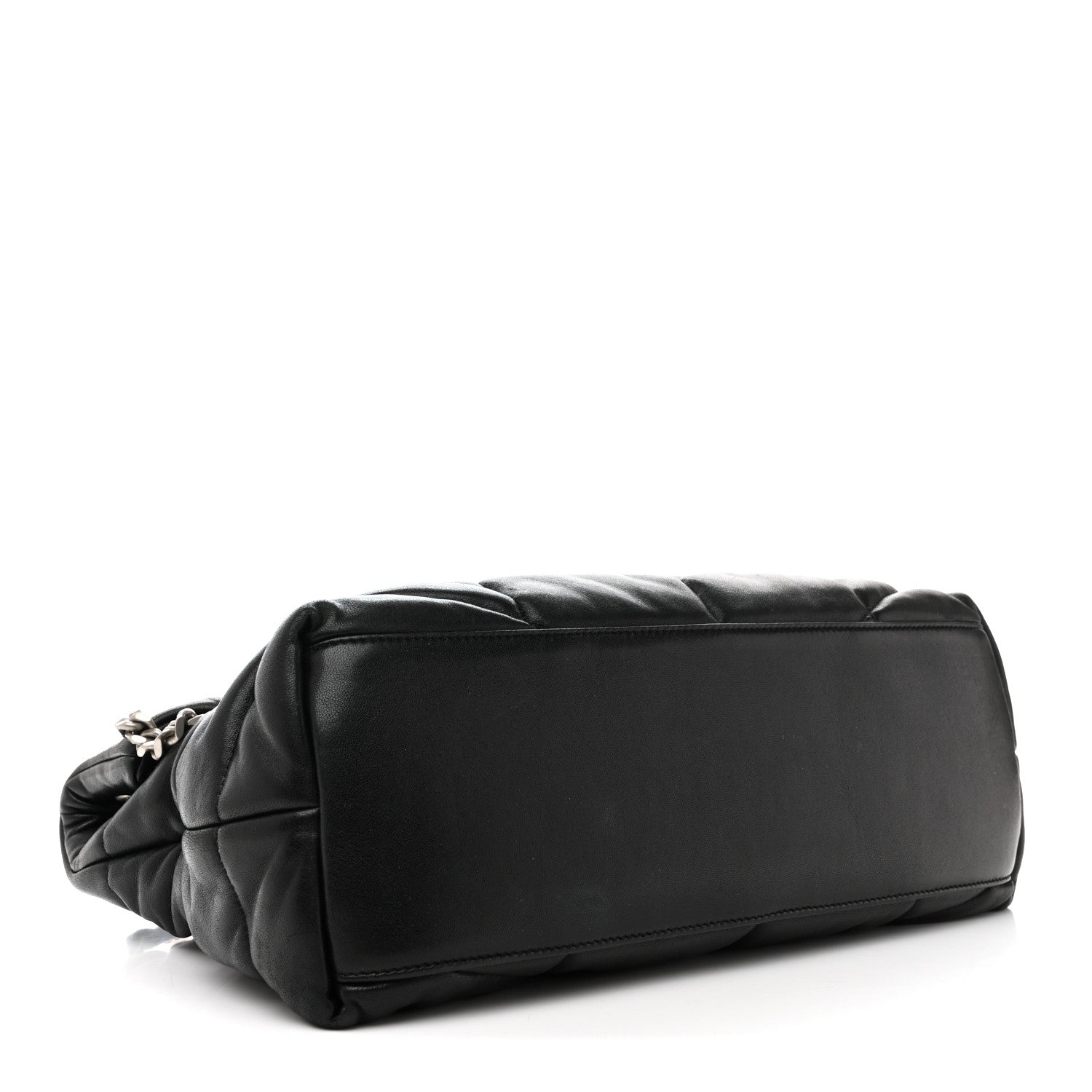 Saint Laurent Lambskin Quilted Medium Loulou Puffer Monogram Chain Satchel Black 4 of 15