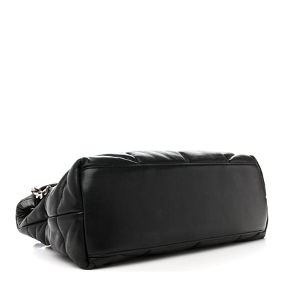 Saint Laurent Lambskin Quilted Medium Loulou Puffer Monogram Chain Satchel Black 4 of 15