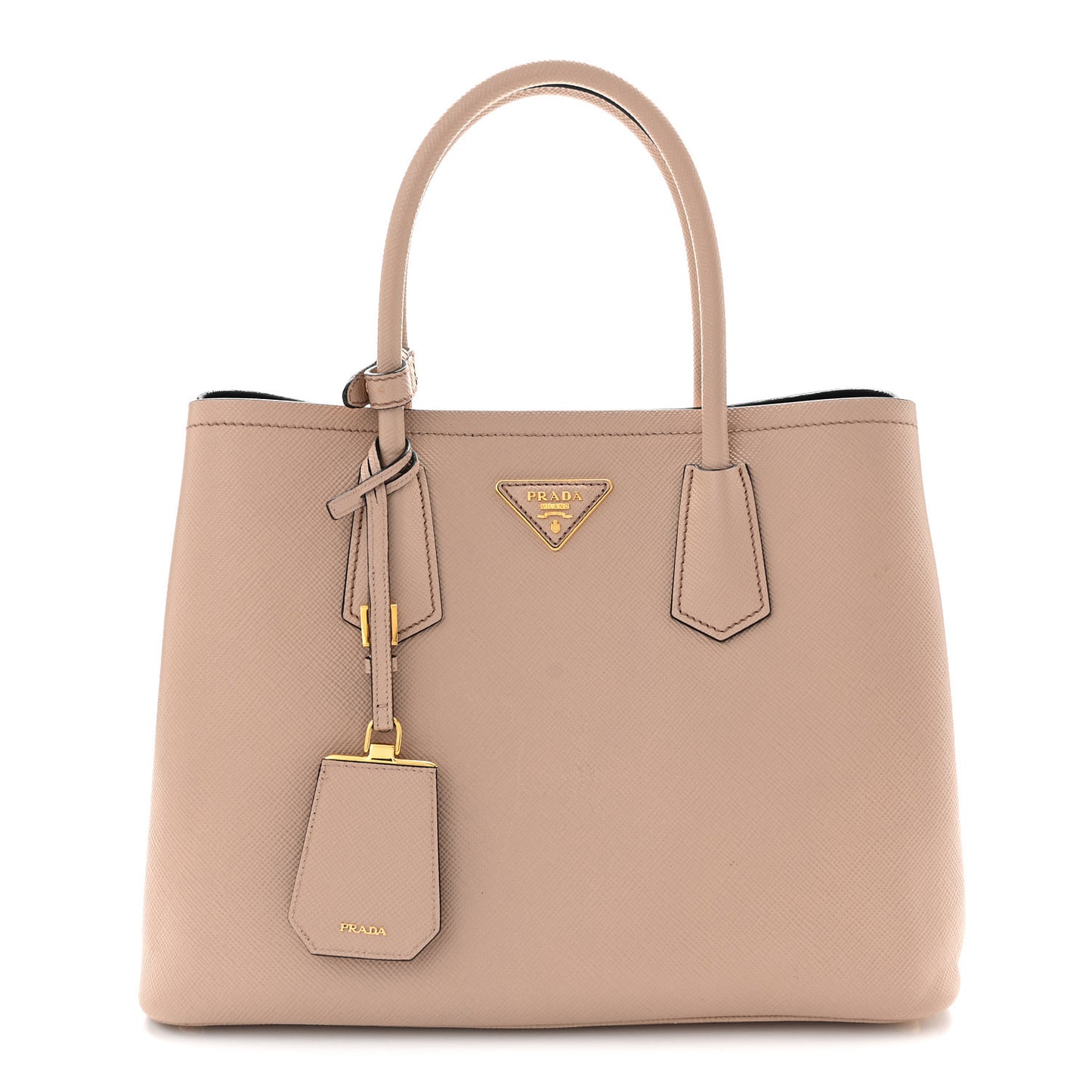 Saffiano Cuir Medium Double Bag Cammeo Black
