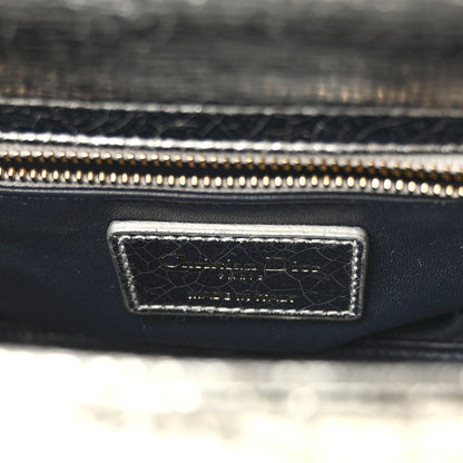 Christian Dior Metallic Crinkled Cannage Micro Lady Dior Silver 6 of 11