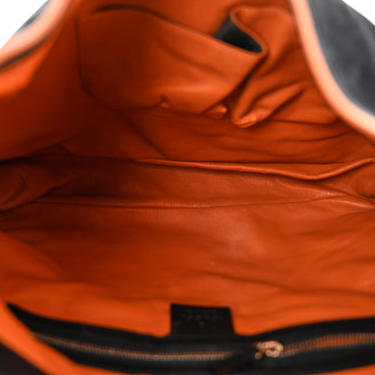 Gucci Nubuck Medium New Jackie Shoulder Bag Black Orange 4 of 13