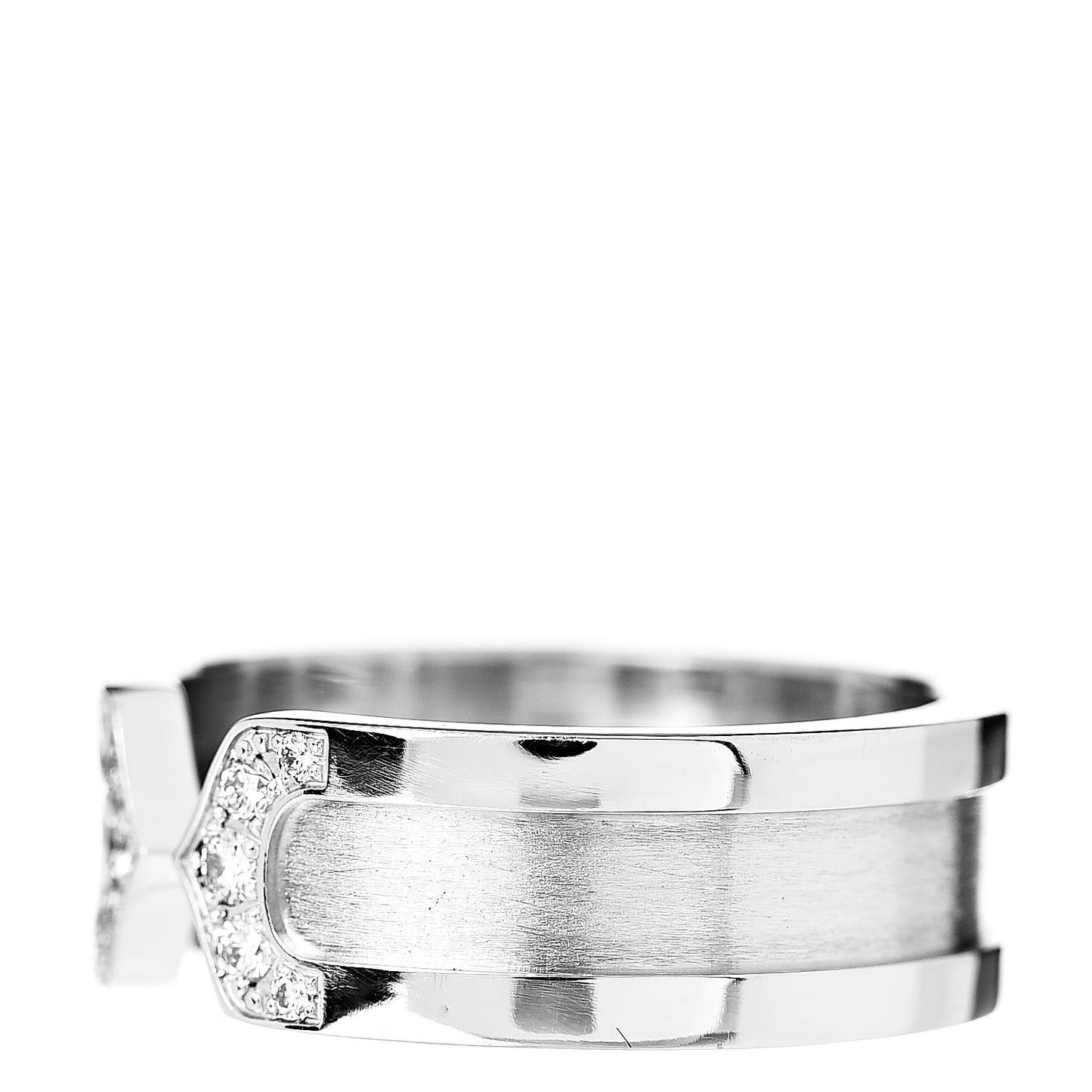 18K White Gold Diamond 6.5mm Logo De Ring 50 5.25