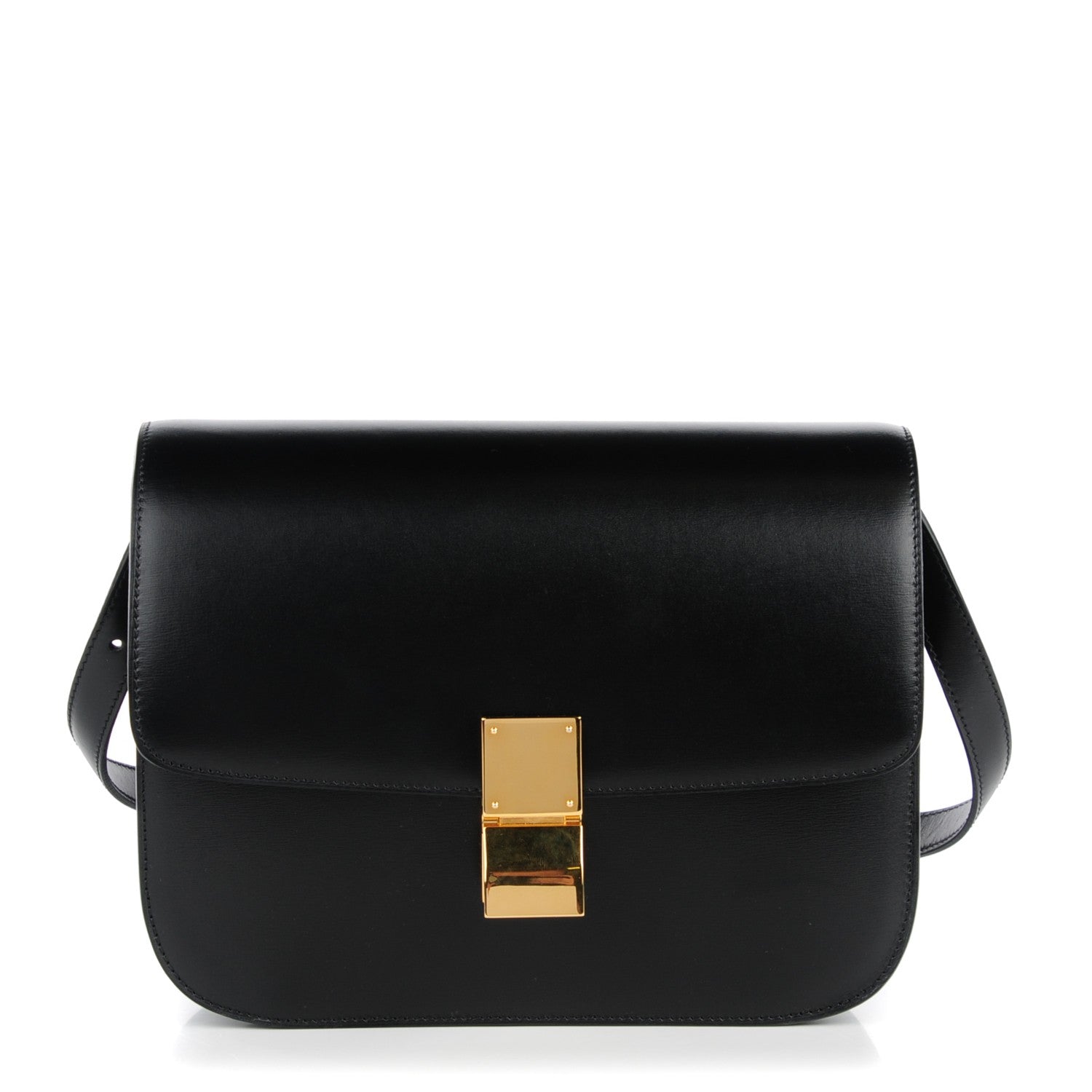 Celine Box Calfskin Medium Classic Box Flap Bag Black 1 of 7
