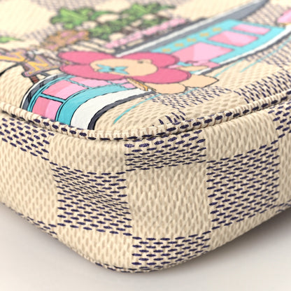 Louis Vuitton Damier Azur 2021 Christmas Animation Hollywood Mini Pochette Accessories Fuchsia 9 of 11