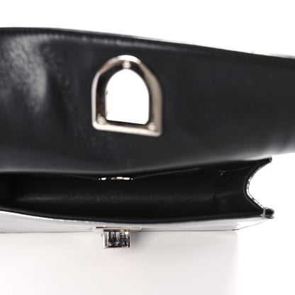 Christian Dior Metallic Patent Micro-Cannage Mini Diorama Flap Bag Silver 5 of 9