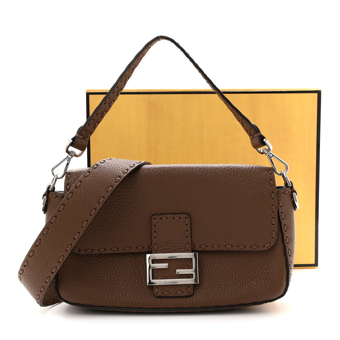 Cuoio Roma Sellerissima Nappa Sintetica Tape Stitch Baguette Fettuccia