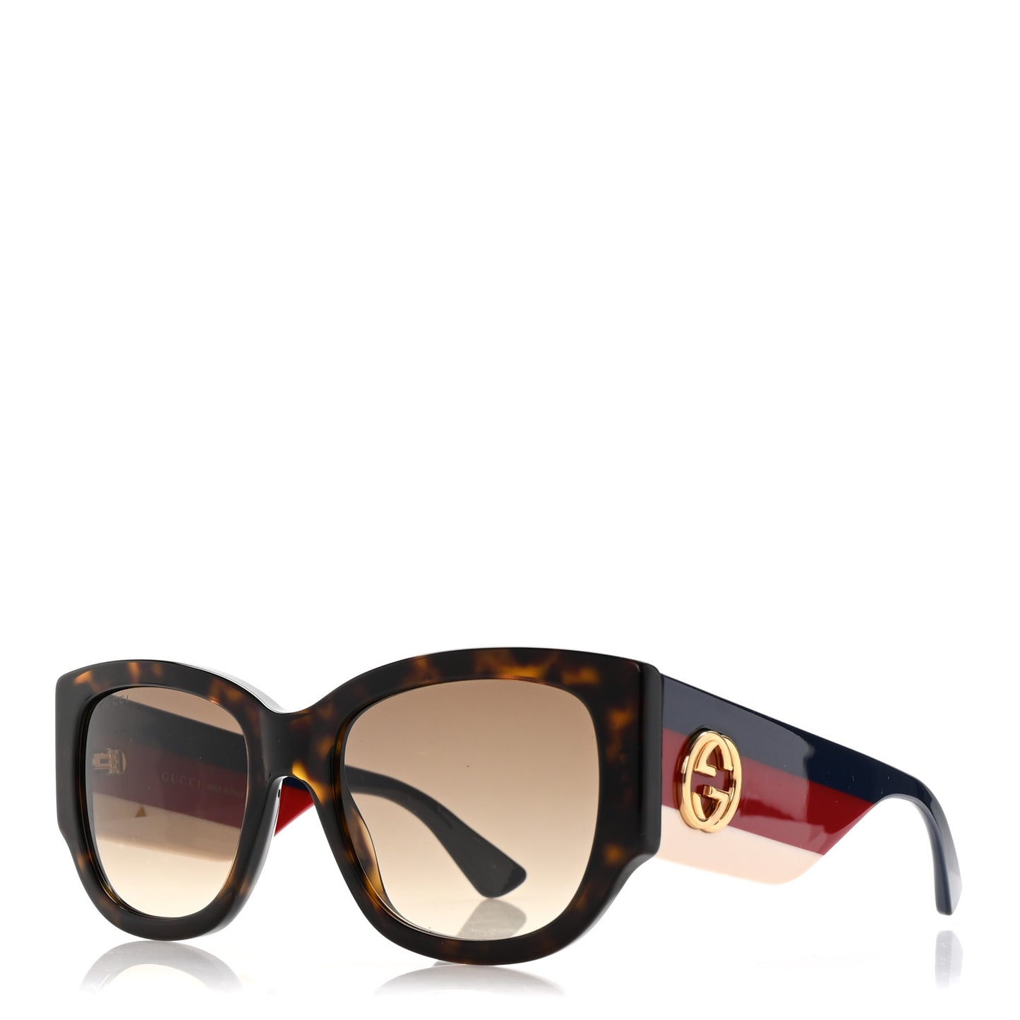 Acetate Web Oversized Frame Rectangle Sunglasses GG0276S Tortoiseshell