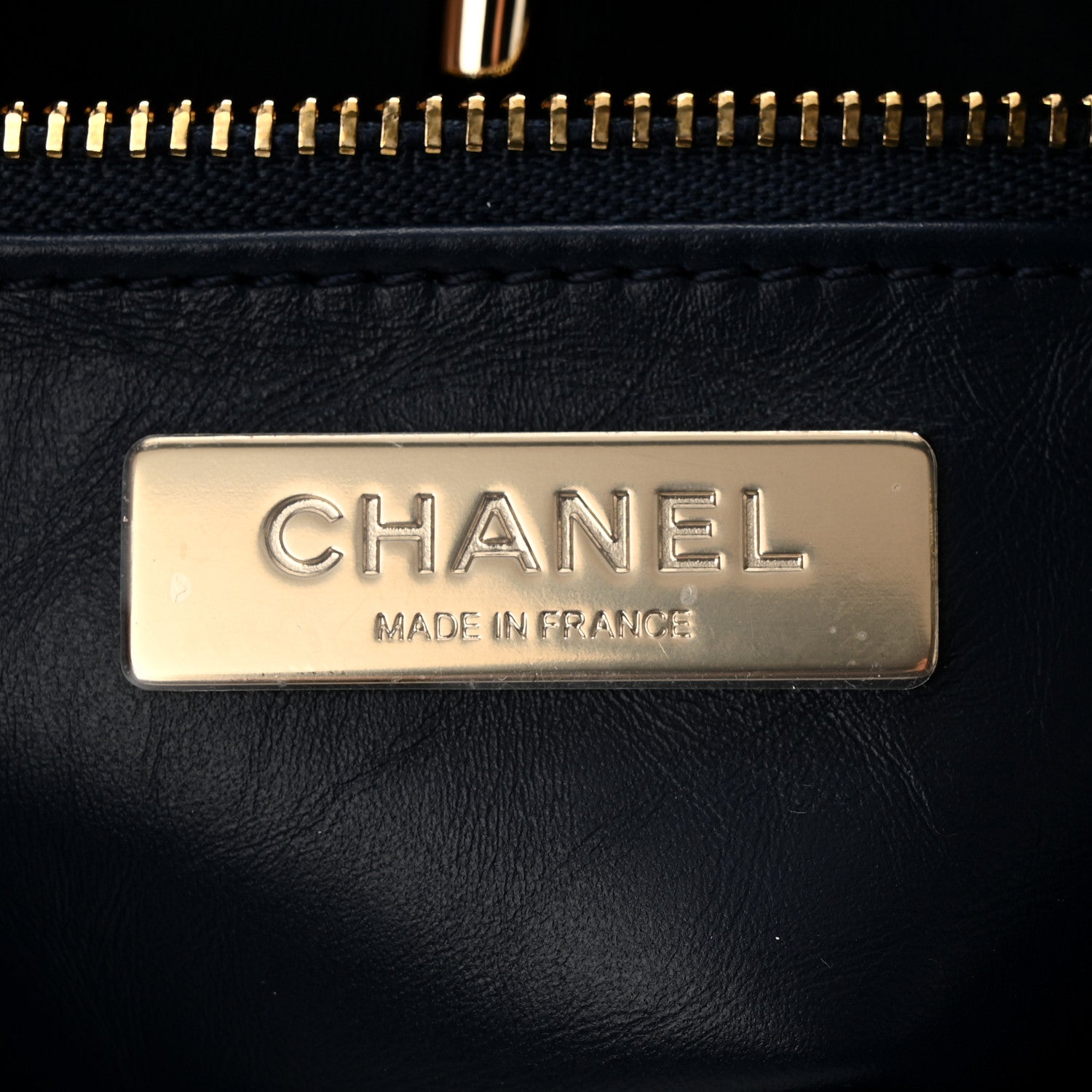Chanel Shiny Crumpled Calfskin Quilted Mini 31 Shopping Bag Navy Blue 6 of 11