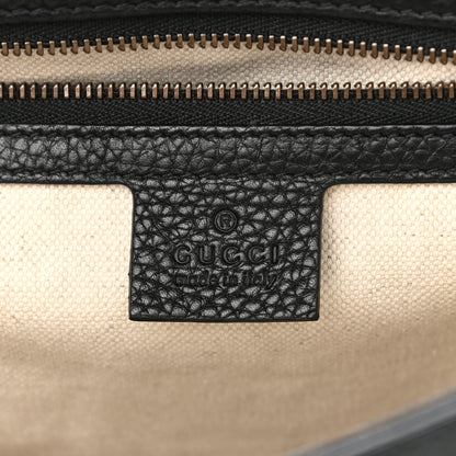 Gucci Calfskin Medium GG Marmont Top Handle Bag Black 6 of 14