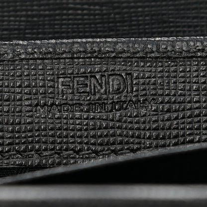 Fendi Vitello Elite Flamingo 2Jours Continental Wallet Black 6 of 8