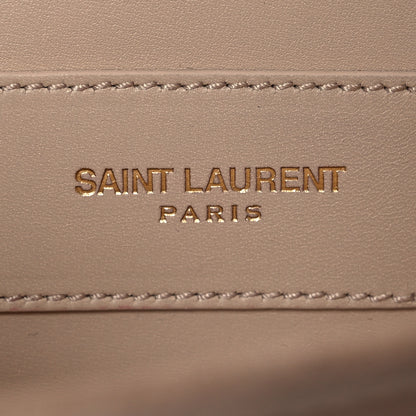 Saint Laurent Patent Grain de Poudre Lutetia Flap Clutch Beige 6 of 13