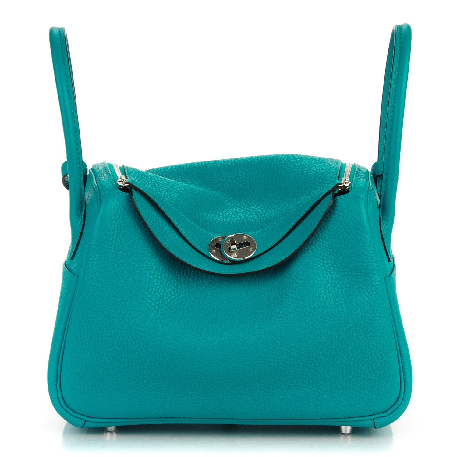 Hermes Taurillon Clemence Lindy 26 Bleu Paon 1 of 7