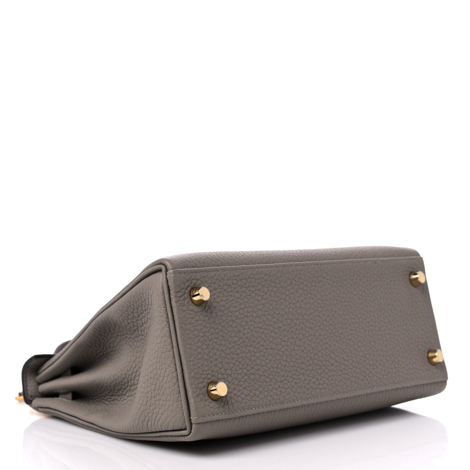 Hermes Togo Horseshoe Kelly Retourne 25 Gris Asphalt Rouge De Coeur 5 of 11
