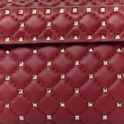 Valentino Garavani Nappa Rockstud Spike Side Slip Zip Clutch Rubino 9 of 11