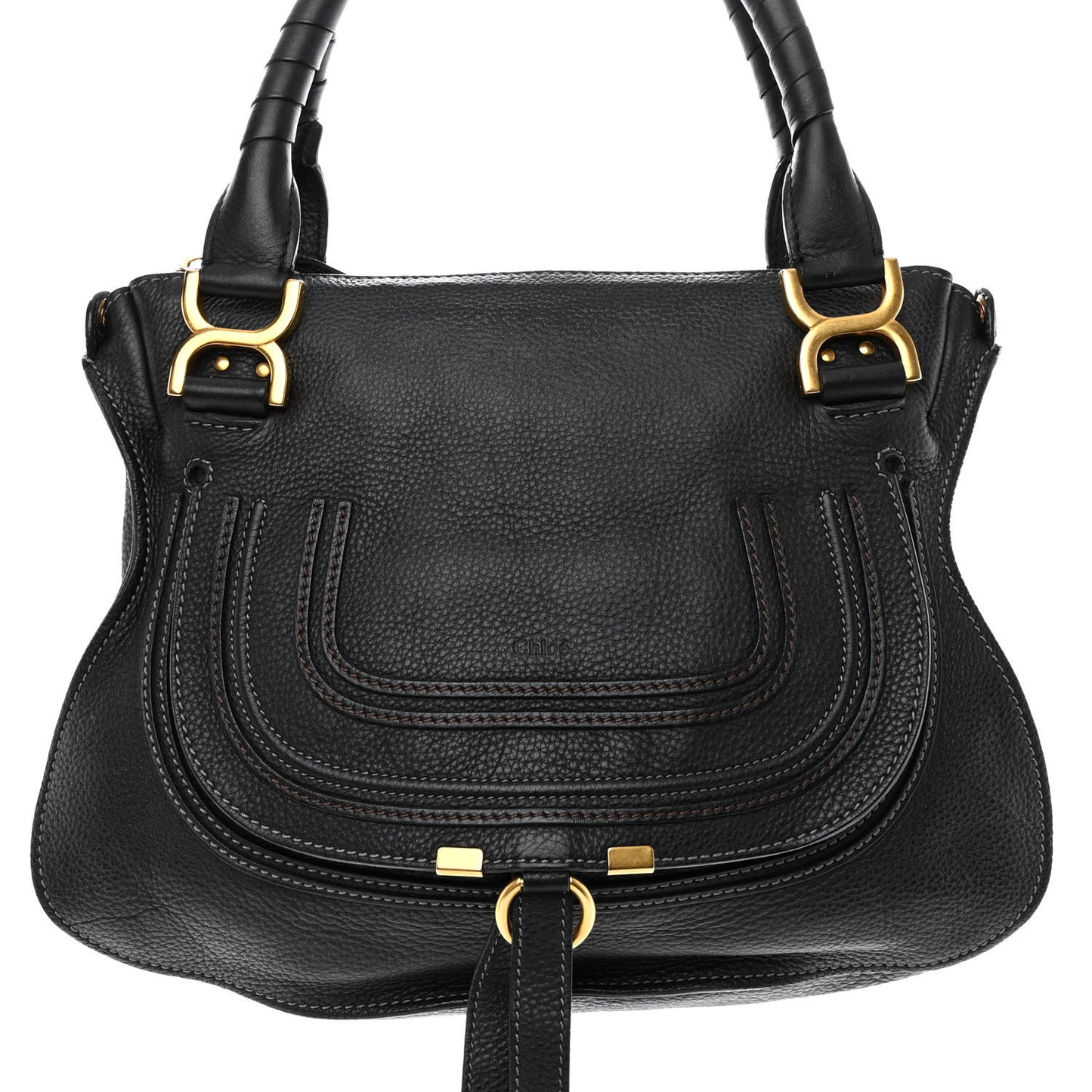 Calfskin Medium Marcie Satchel Black