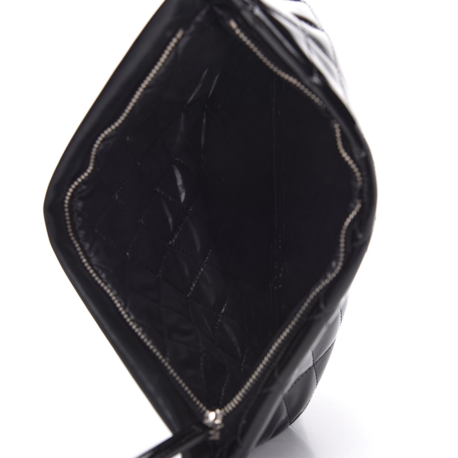 Chanel Patent Calfskin Quilted Beauty CC Clutch Black 5 of 11