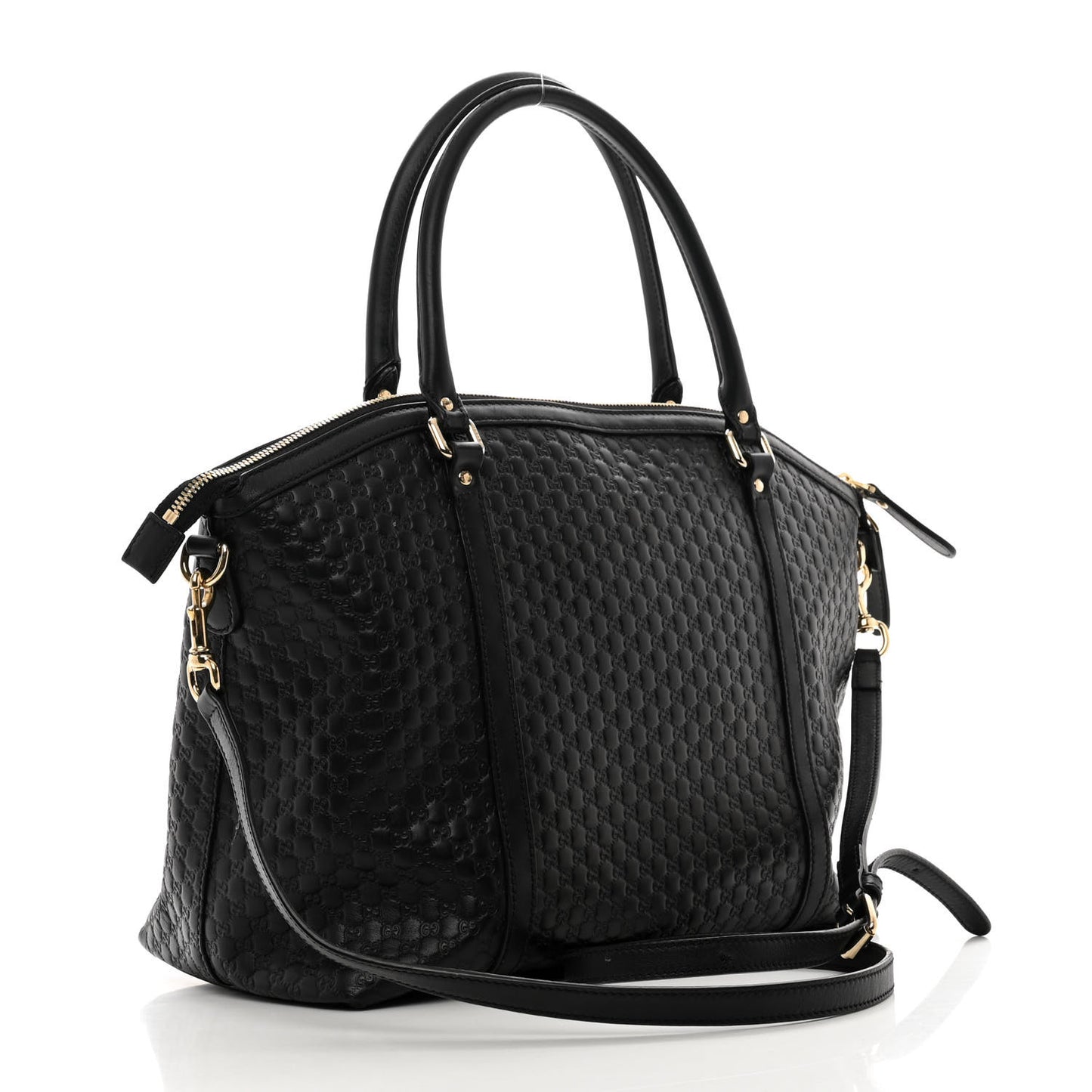 Soft Microguccissima Dome Satchel Black