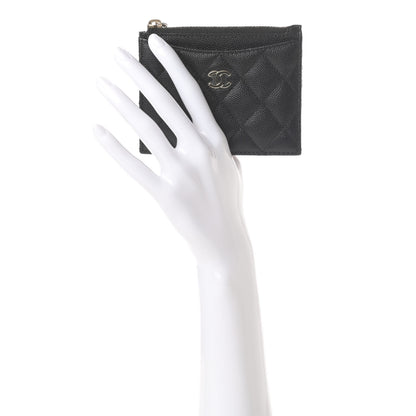 Chanel Caviar Quilted CC Zip Card Holder Black 2 of 8