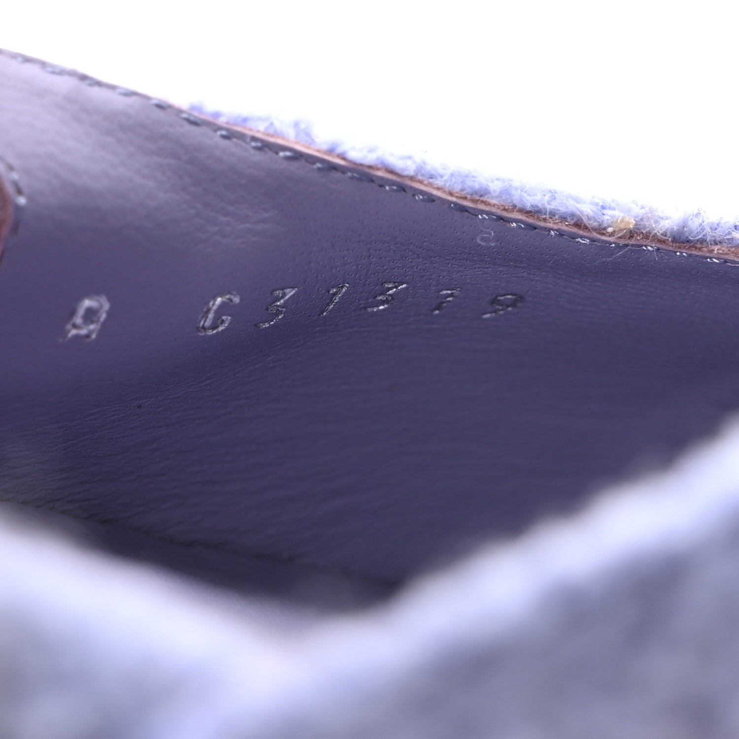 Chanel Iridescent Wool Tweed Patent Cap Toe CC Slingback Flats 36 Light Purple Silver Black 9 of 9