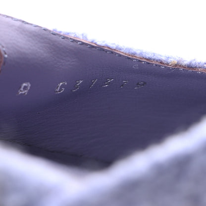Chanel Iridescent Wool Tweed Patent Cap Toe CC Slingback Flats 36 Light Purple Silver Black 9 of 9