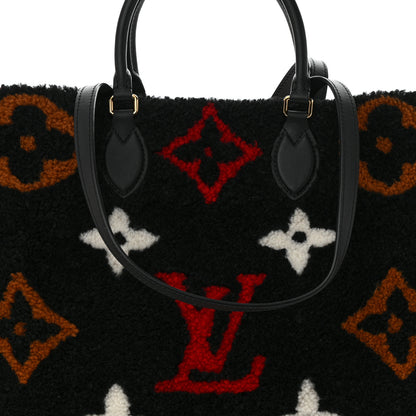 Louis Vuitton Shearling Monogram Giant Teddy Onthego GM Black Red 8 of 10