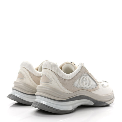 Gucci Technical Knit Fabric Suede Calfskin Womens Gucci Run Sneakers 36 Off White Grey 4 of 9