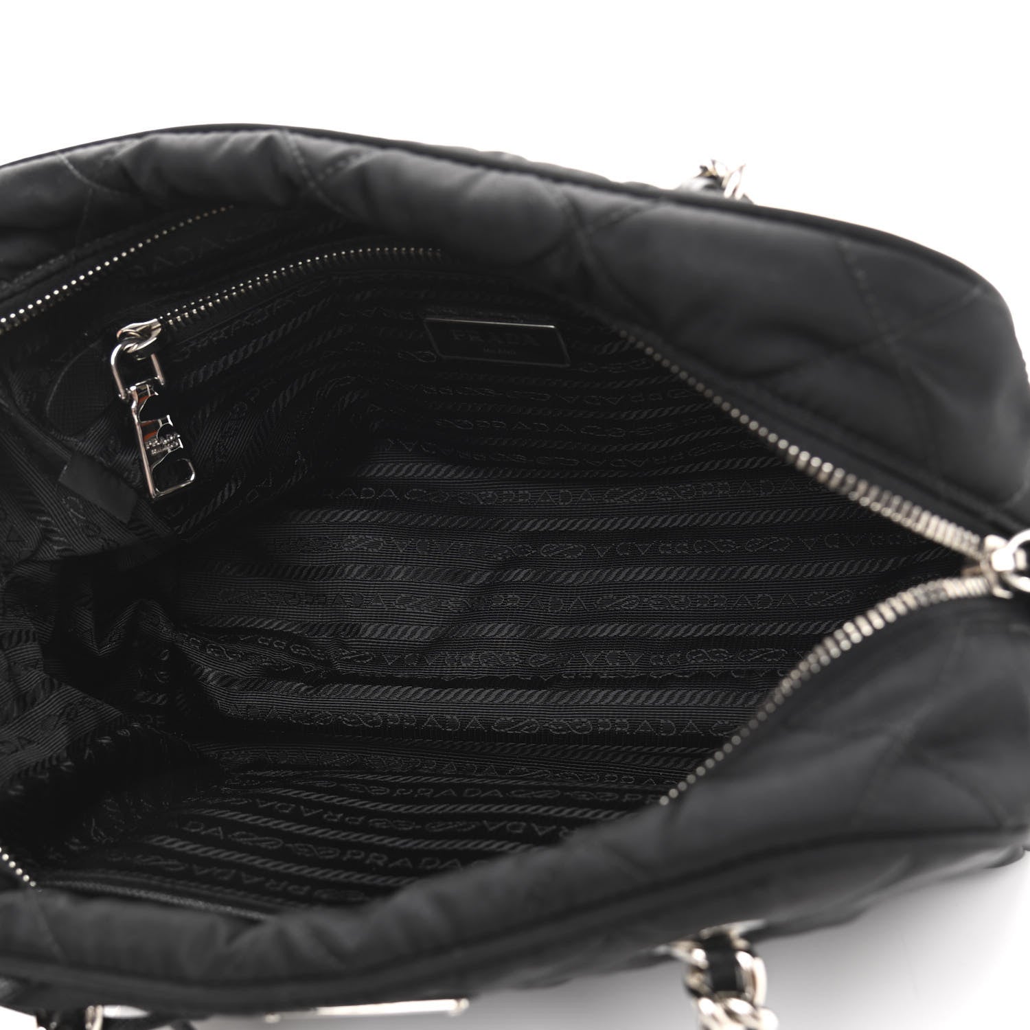 Prada Nylon Tessuto Impuntu Quilted Shoulder Bag Black 4 of 10