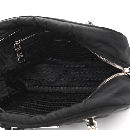 Prada Nylon Tessuto Impuntu Quilted Shoulder Bag Black 4 of 10