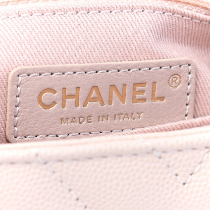 Chanel Caviar Lizard Embossed Chevron Quilted Mini Coco Handle Flap Beige Beige 5 of 8