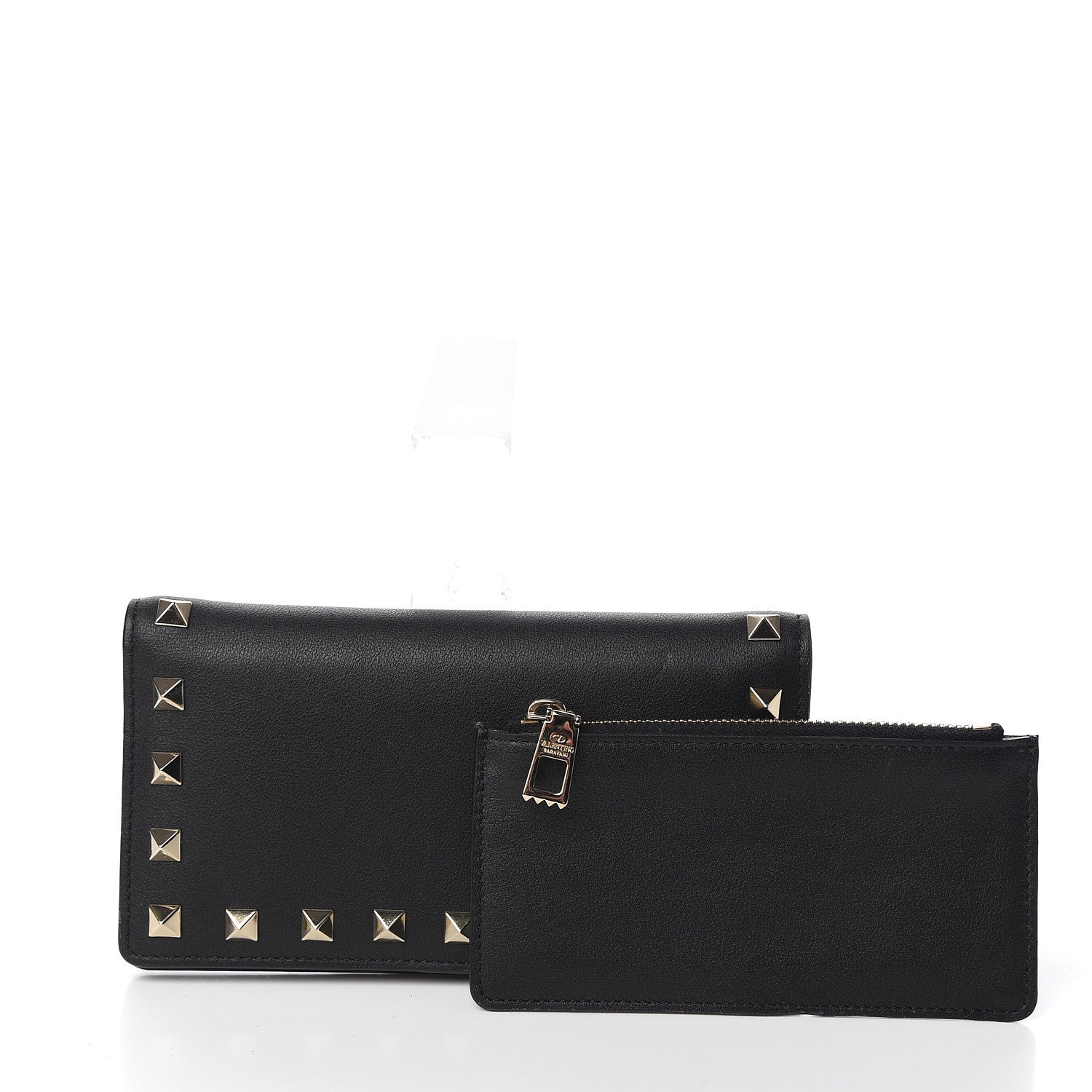 Valentino Garavani Vitello Rockstud Flap Wallet Black 2 of 10