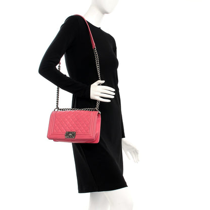 Chanel Calfskin Quilted Medium Boy Flap Pink 2 of 9