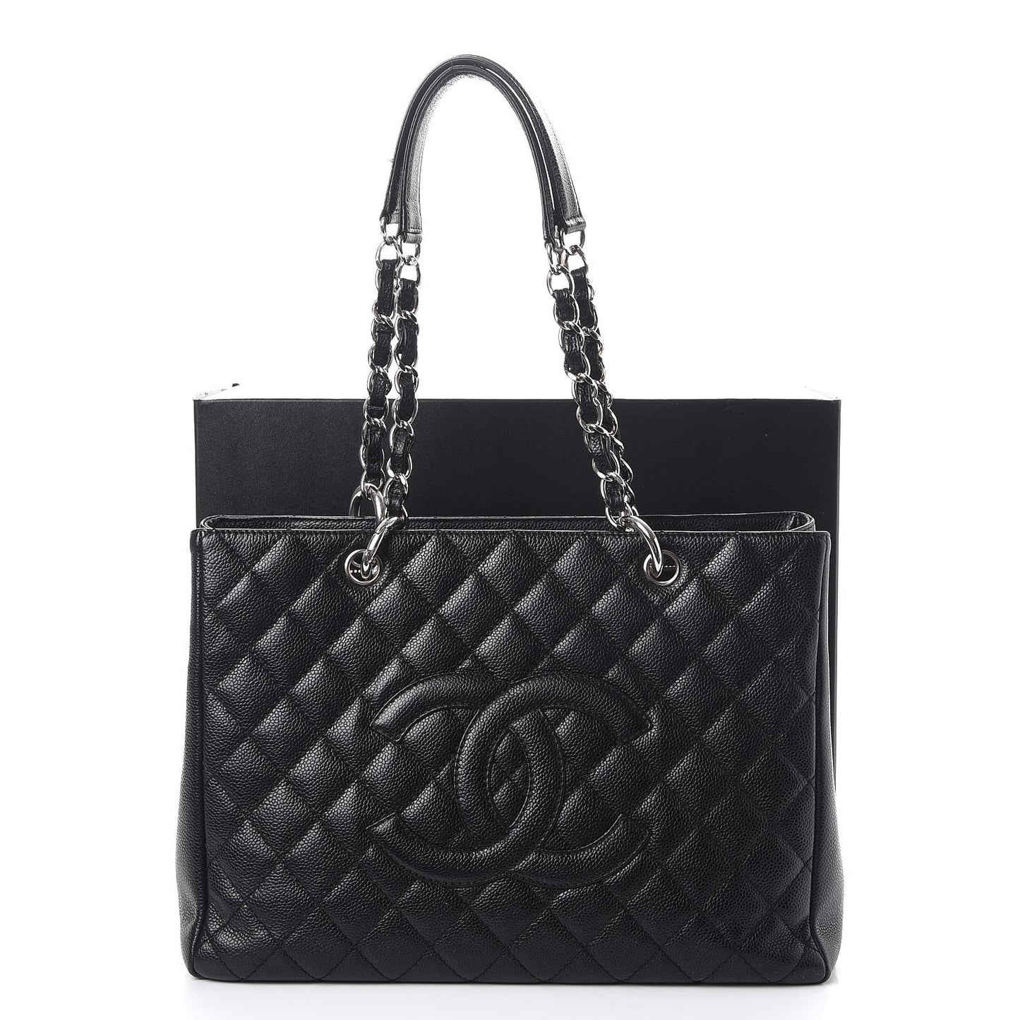 Caviar Quilted Grand Shopping Tote GST Black