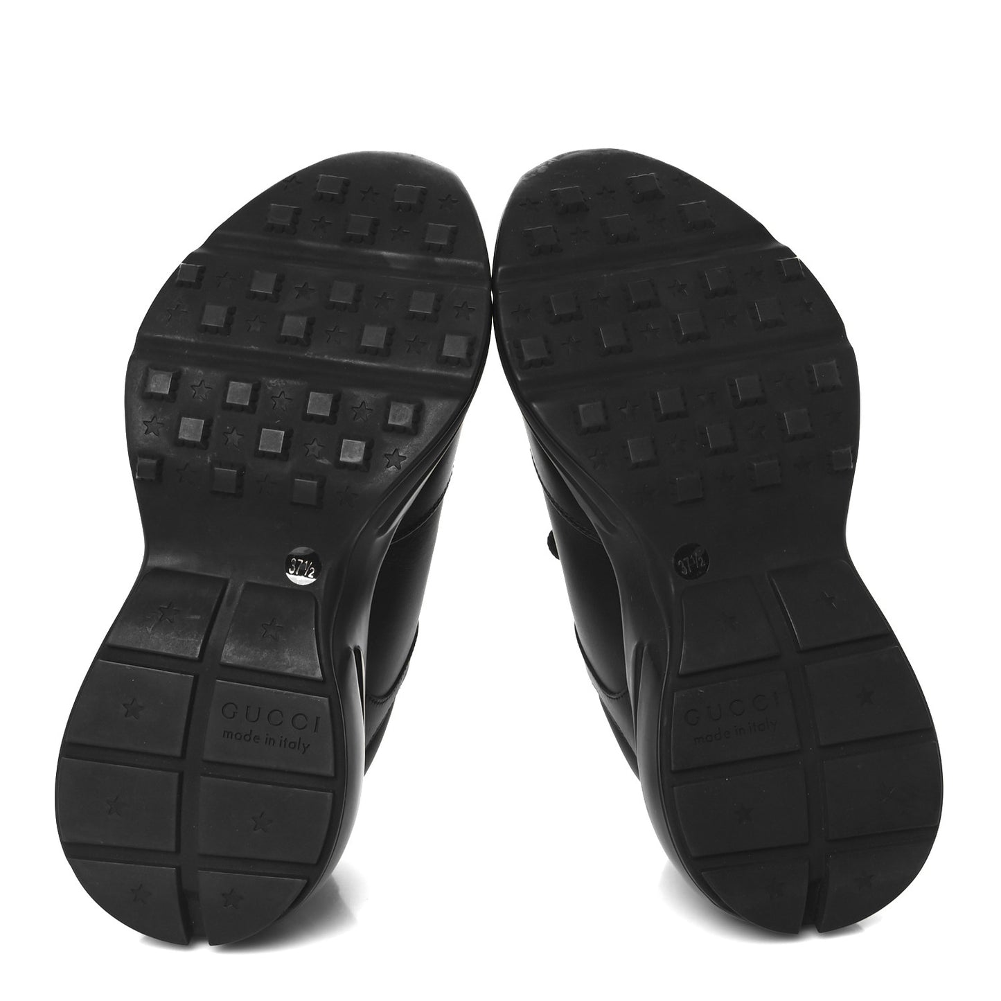 Dali Soft Calfskin Cut Out Interlocking G Womens Rhyton Sneakers 37.5 Black Ivoire