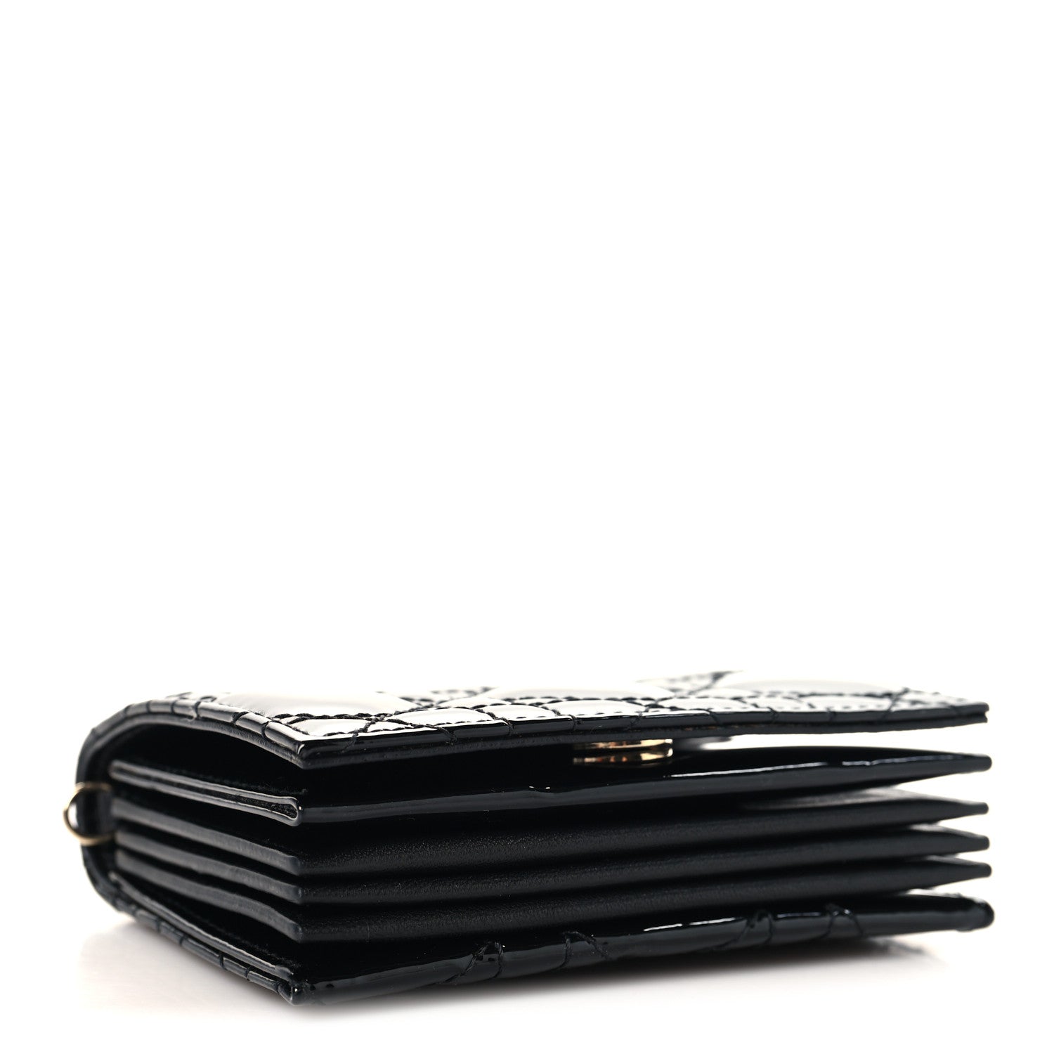 Christian Dior Patent Cannage Mini Pouch on Chain Black 4 of 11