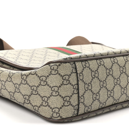 Gucci Tender GG Supreme Monogram Textured Dollar Calfskin Ophidia Messenger Bag Beige Ebony Dark Brown 8 of 9